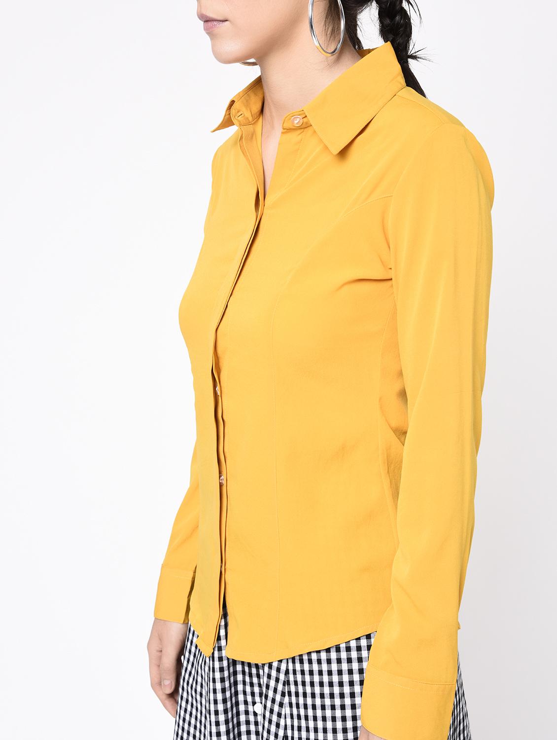 concealed placket solid shirt - 15366978 - Zoom Image - 3