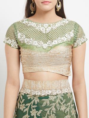 floral embellished net saree with blouse - 15367634 - Standard Image - 3