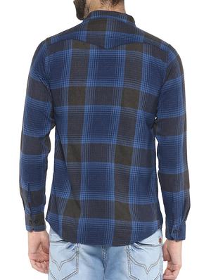blue cotton casual shirt - 15367873 - Standard Image - 3