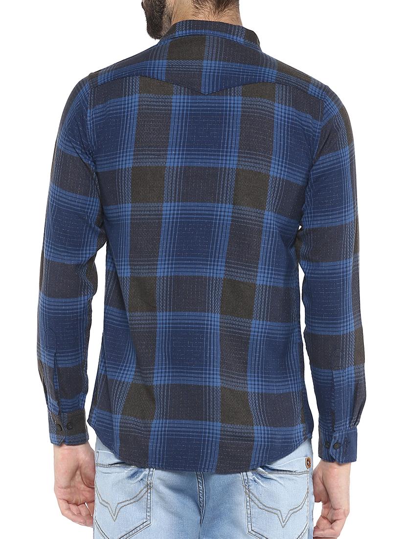 blue cotton casual shirt - 15367873 - Zoom Image - 3