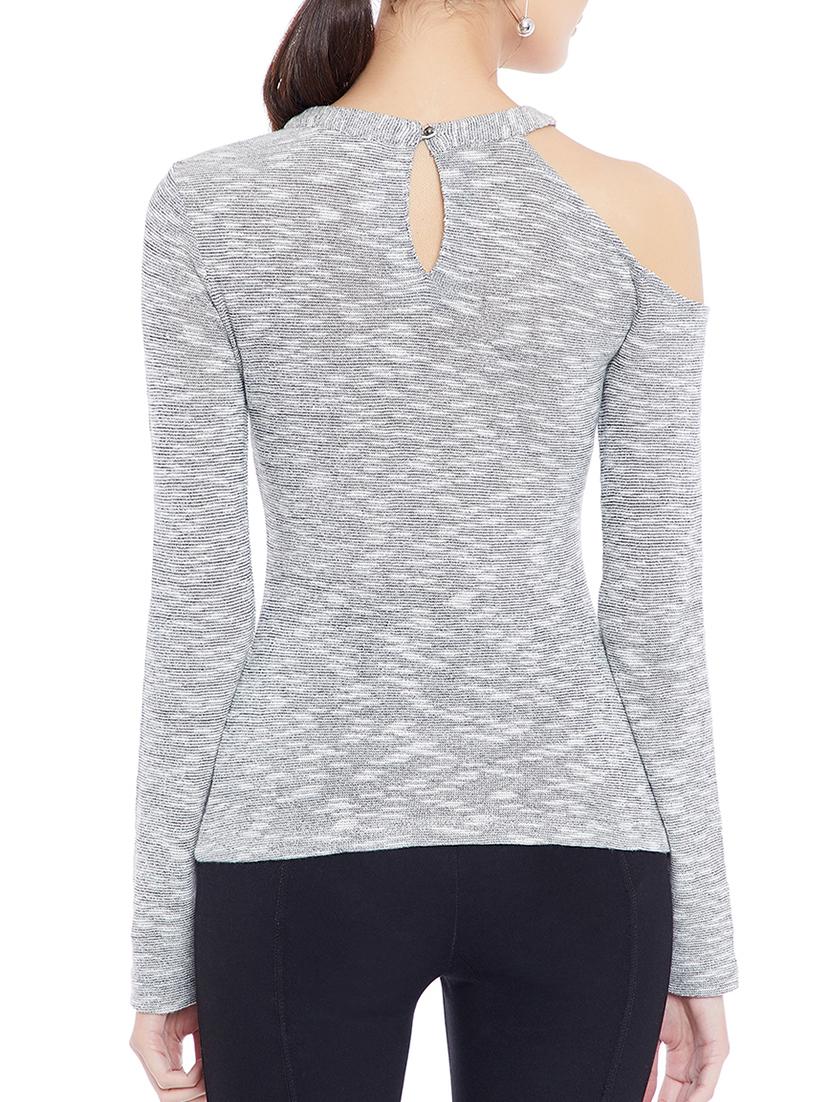 single cold shoulder knitted top - 15367887 - Zoom Image - 3