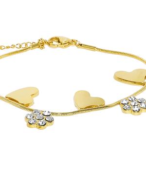 gold metal links bracelet - 15375557 - Standard Image - 6