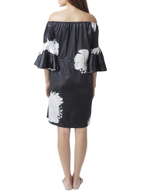 bell sleeved off shoulder maternity wear dress - 15376019 - Standard Image - 3