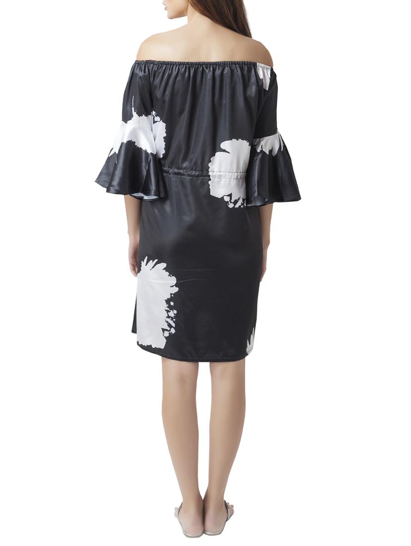 bell sleeved off shoulder maternity wear dress - 15376019 - Zoom Image - 3