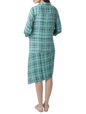 checkered asymmetric maternity wear dress - 15376024 - Standard Image - 3