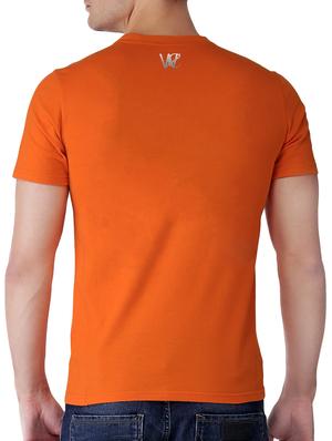 orange polyester chest print t-shirt - 15376105 - Standard Image - 3