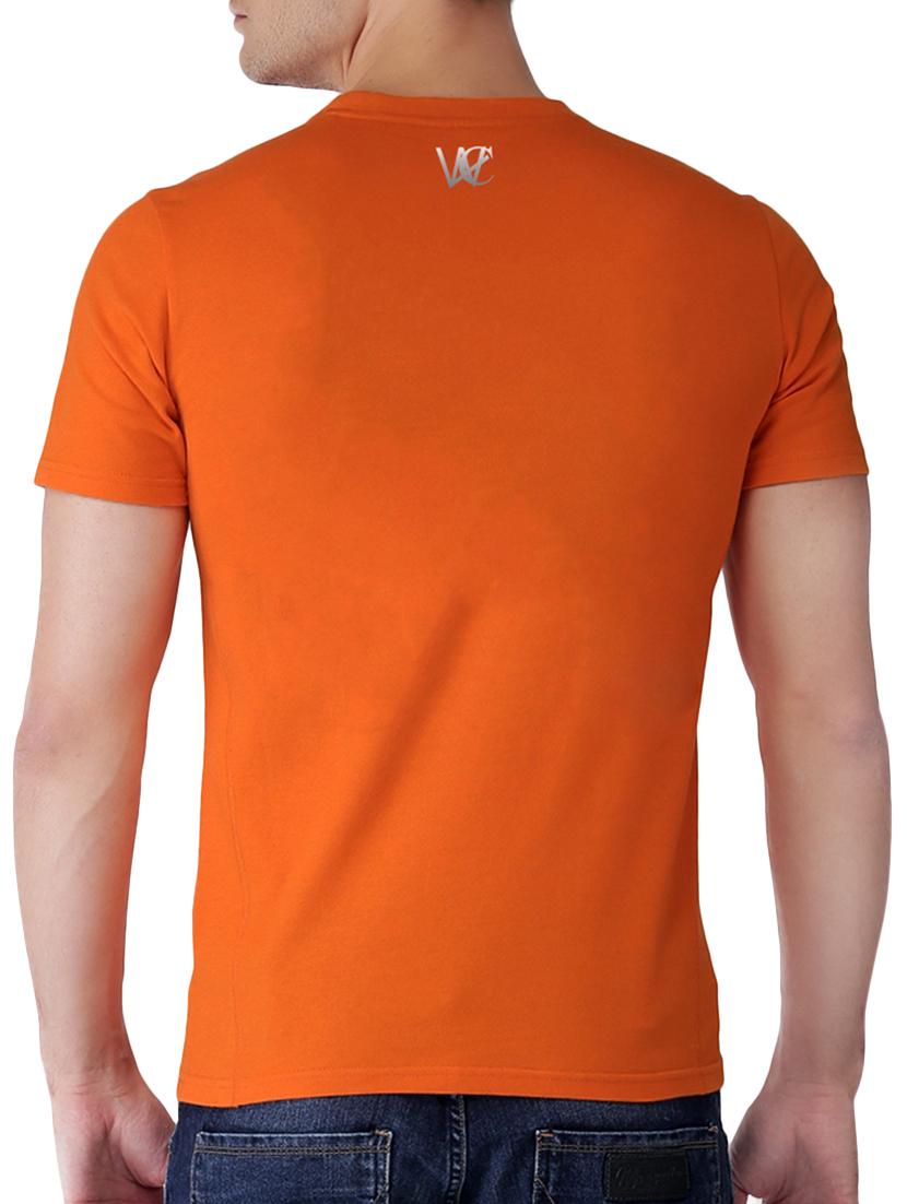 orange polyester chest print t-shirt - 15376105 - Zoom Image - 3