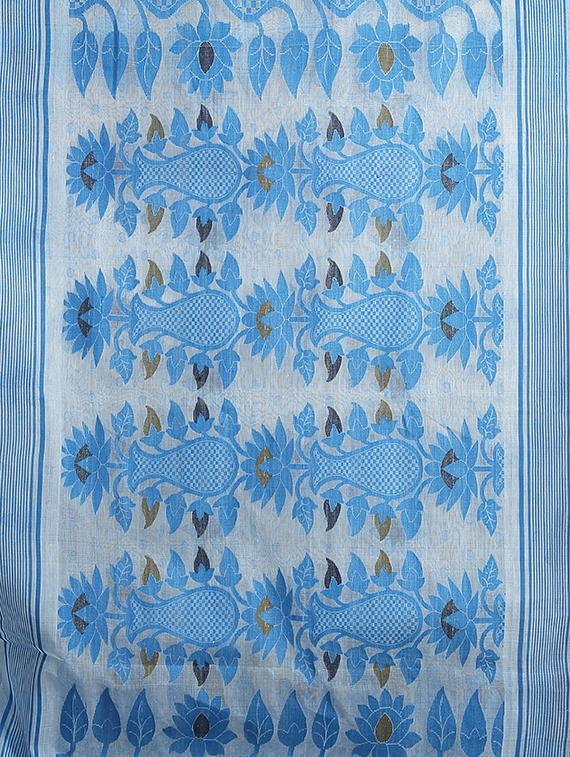 hand woven jamdani saree - 15377194 - Zoom Image - 3