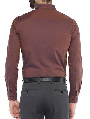 brown cotton formal shirt - 15380682 - Standard Image - 3
