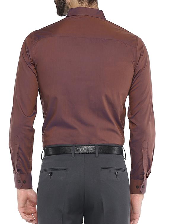 brown cotton formal shirt - 15380682 - Zoom Image - 3