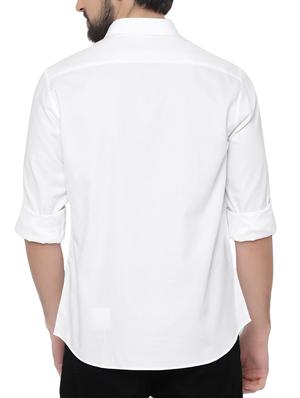 white solid casual shirt - 15383027 - Standard Image - 3