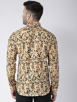 brown cotton blend casual shirt - 15383735 - Standard Image - 3