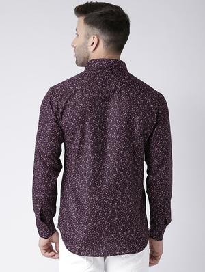 purple cotton blend casual shirt - 15383742 - Standard Image - 3