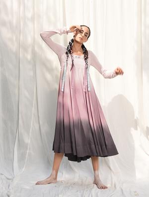 mirror work ombre kurta with stole - 15384121 - Standard Image - 3