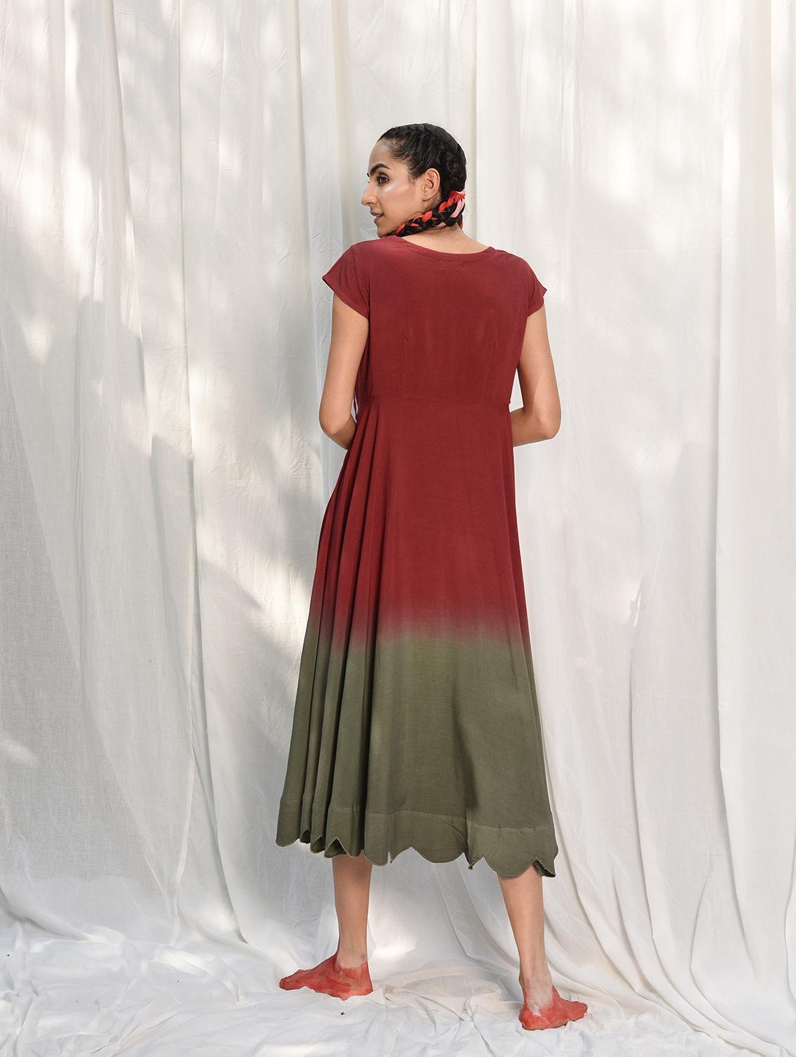 maxi lenth ombre ethnic dress - 15384127 - Zoom Image - 3