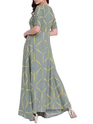 geometric printed flared kurta - 15384544 - Standard Image - 3