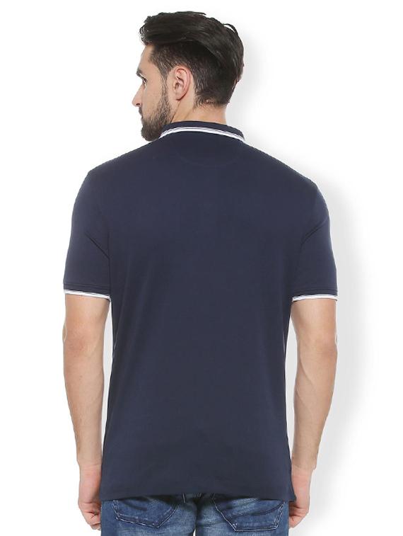navy blue cotton pocket t-shirt - 15384757 - Zoom Image - 3