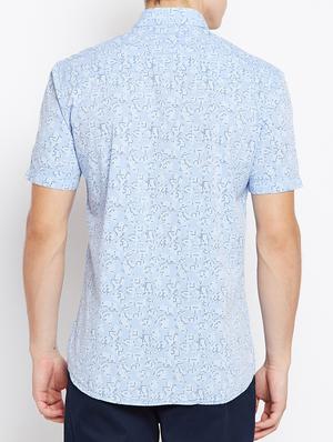 light blue cotton casual shirt - 15385303 - Standard Image - 3