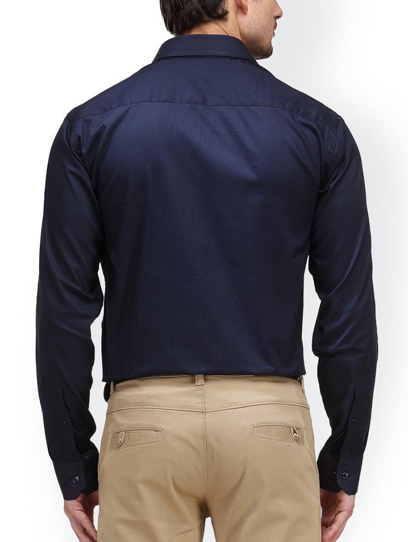 navy blue cotton formal shirt - 15385866 - Zoom Image - 3