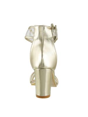 gold leatherette ankle strap sandals - 15386126 - Standard Image - 3