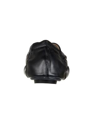 black leatherette slip on loafers - 15386181 - Standard Image - 3