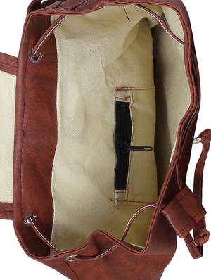 brown leatherette (pu) regular backpack - 15386289 - Standard Image - 3
