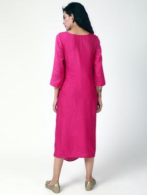 cowl hem side slit dress - 15386367 - Standard Image - 3