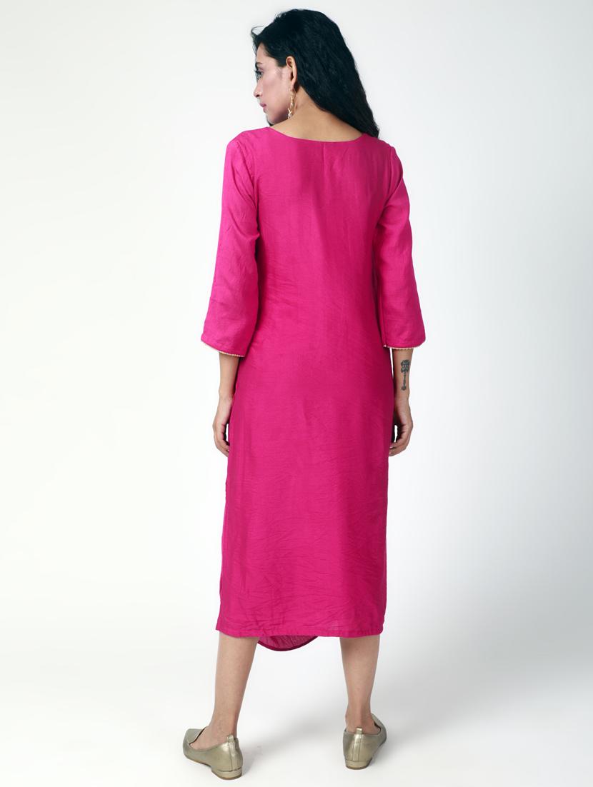 cowl hem side slit dress - 15386367 - Zoom Image - 3