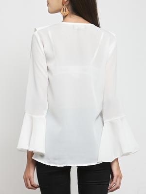bell sleeved ruffled top - 15387262 - Standard Image - 3