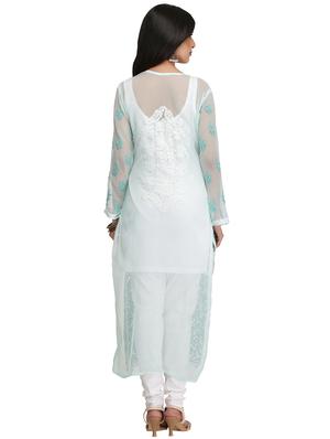 Chikankari straight kurti - 15387277 - Standard Image - 3