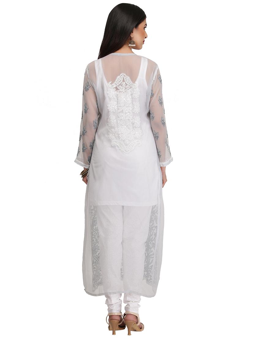 Chikankari straight kurti - 15387279 - Zoom Image - 3