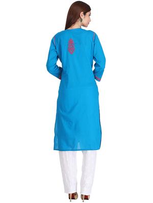 Chikankari straight kurta - 15387284 - Standard Image - 3