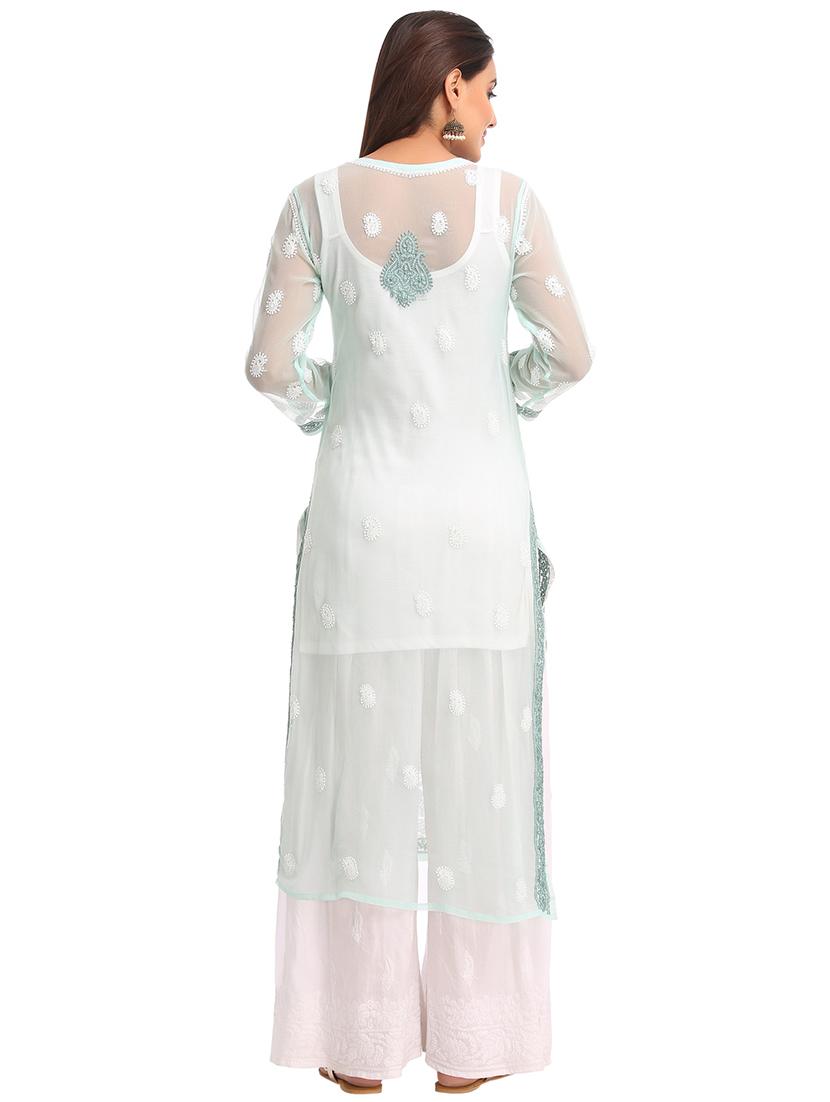 Chikankari straight kurta - 15387288 - Zoom Image - 3