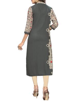 straight printed kurta - 15387825 - Standard Image - 3