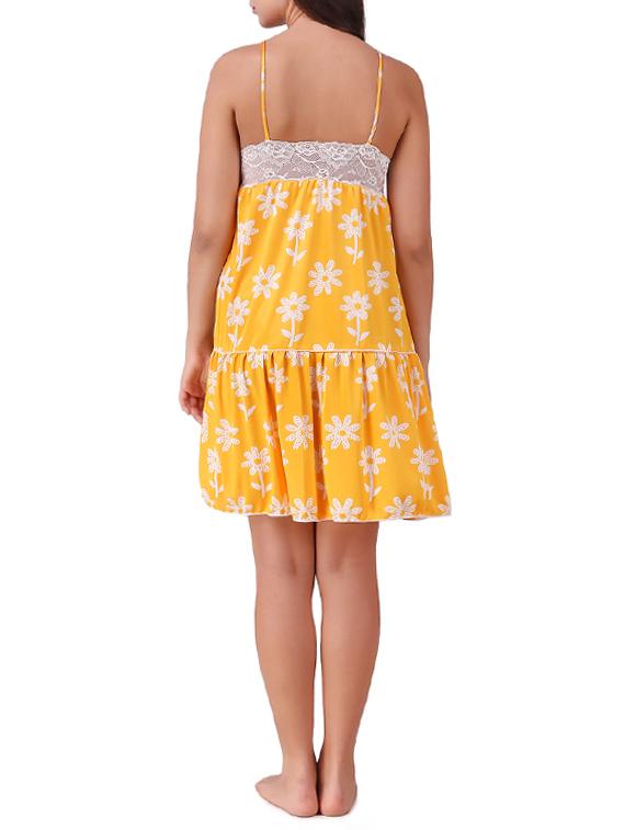 lace bodice floral nighty - 15388197 - Zoom Image - 3