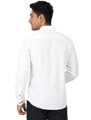 white solid casual shirt - 15389856 - Standard Image - 3