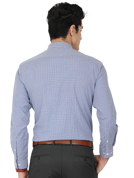 blue cotton blend formal shirt - 15389943 - Zoom Image - 3