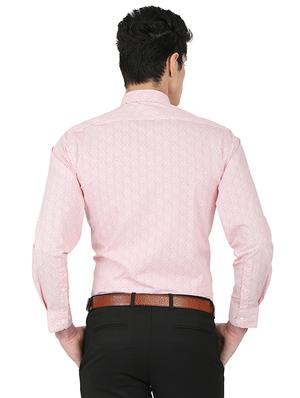 red cotton blend formal shirt - 15389950 - Standard Image - 3