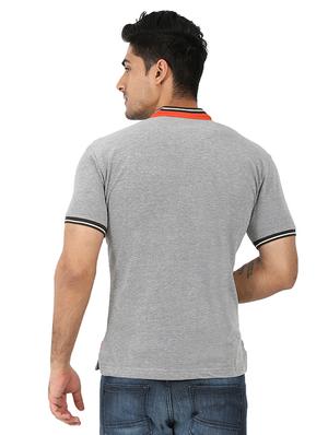 grey cotton collared t-shirt - 15389981 - Standard Image - 3