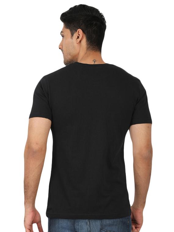 black cotton chest print t-shirt - 15390018 - Zoom Image - 3