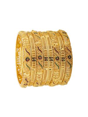 green gold tone bangles - 15390130 - Standard Image - 3