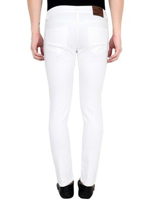 white cotton blend plain jeans - 15390765 - Standard Image - 3