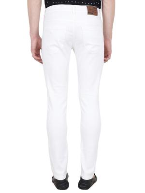 white cotton blend plain jeans - 15390767 - Standard Image - 3