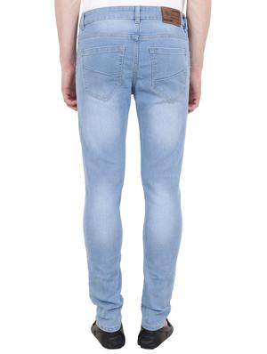 blue cotton blend washed jeans - 15390776 - Standard Image - 3