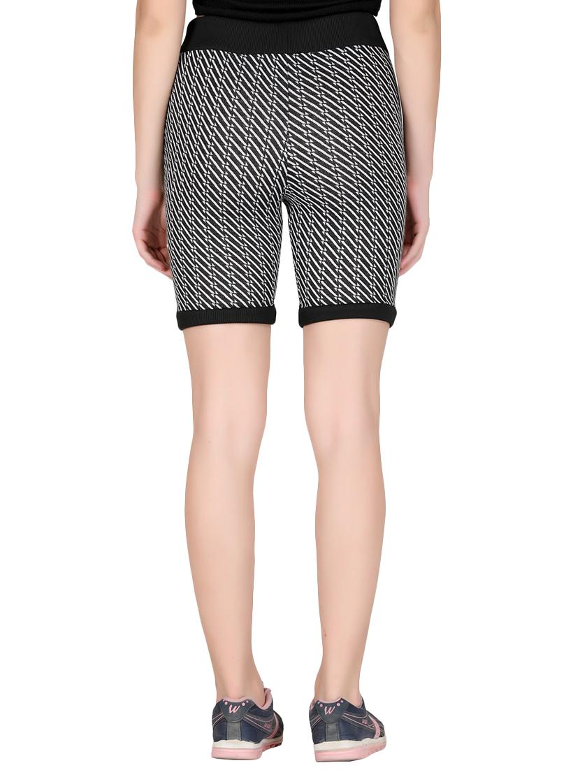 drawstring waist printed mid-rise shorts - 15392450 - Zoom Image - 3