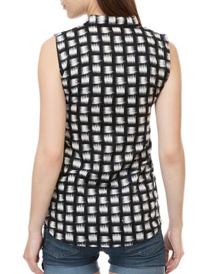 mandarin neck sleeveless top - 15392671 - Standard Image - 3