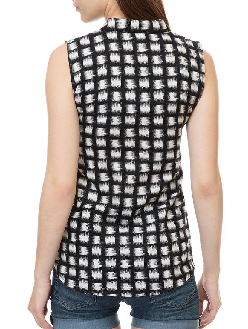 mandarin neck sleeveless top - 15392671 - Zoom Image - 3