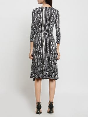 surplice neck a-line dress - 15394175 - Standard Image - 3