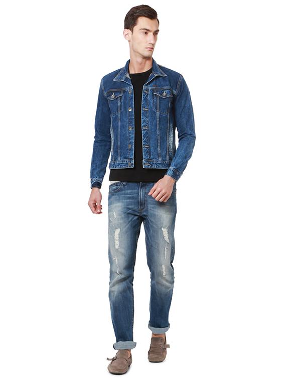 blue cotton denim jacket - 15394839 - Zoom Image - 3