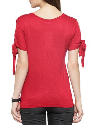 side tie up sleeved top - 15397143 - Standard Image - 3